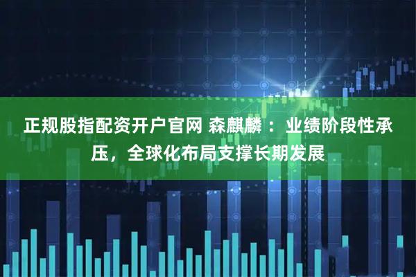 正规股指配资开户官网 森麒麟 ：业绩阶段性承压，全球化布局支撑长期发展